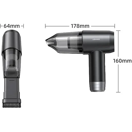 Автомобільний пилосос Usams XJ Series 6in1 ZB291 Black (ZB291XCQ01) - фото 3