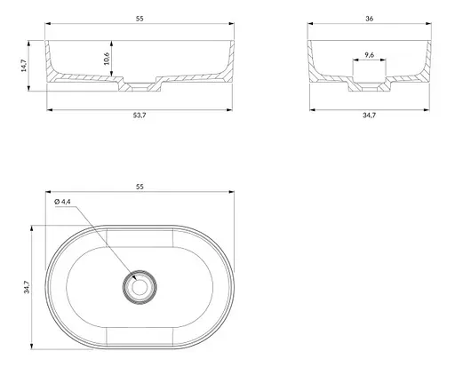 Раковина Omnires Ovo white (OVOUNBP) - фото 4