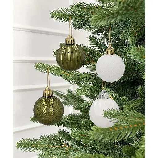 Комплект елочных шариков Chomik пластиковые 4 см золотистые и белые 16 шт. (GIF7351) - фото 7