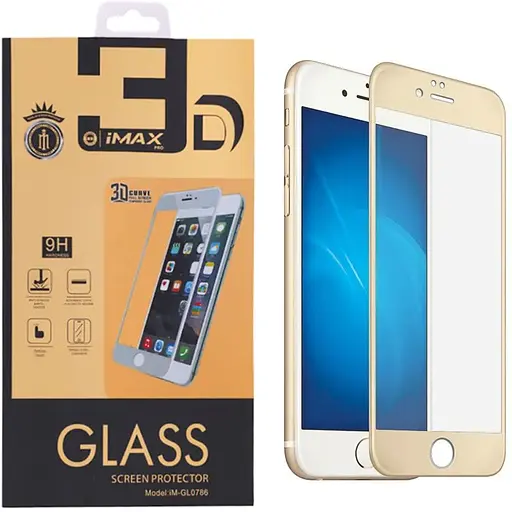 Защитное стекло iMax iPhone 6 6s Gold переднее полное покрытие 3D - фото 1