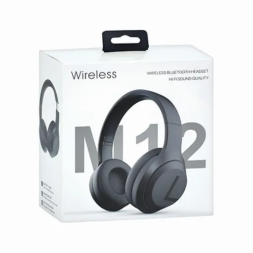 Наушники M12, дальность действия до 10 м, Bluetooth пластик, 108 дБ, 32 Ом, 20 Гц – 20 000 Гц, черные - фото 3