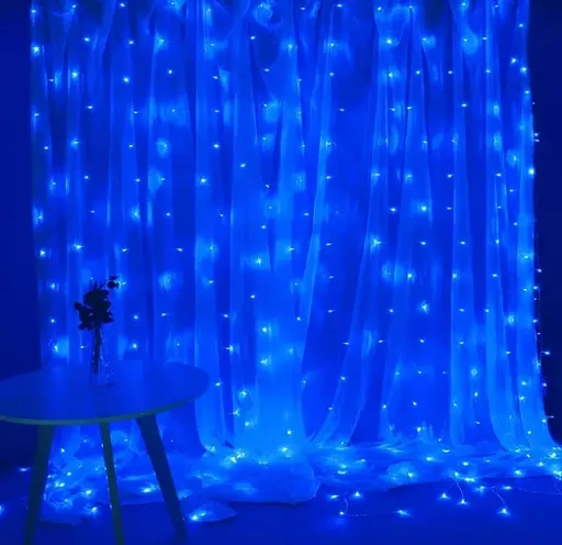 Гірлянда штора Водоспад 480 led 3.0х3.0м Синя - фото 4