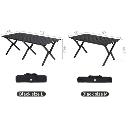 Складаний стіл Naturehike Star Jane T01 CNK2550JJ018, 119х60 см, вуглецева сталь, чорний - фото 2