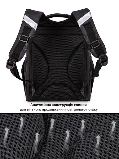 Ортопедичний шкільний рюкзак (ранець) School Standard 3 в 1 для дівчинки 570 гр 14,5 літрів Сірий - фото 6