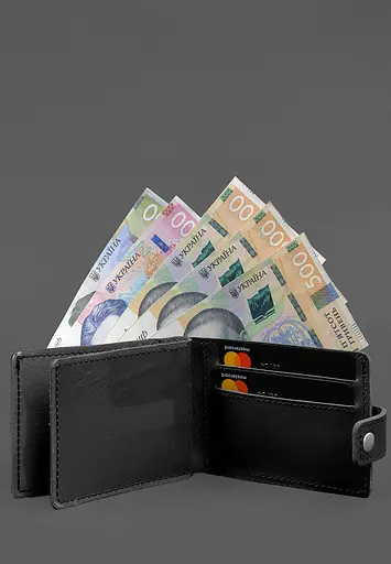 Кожаная обложка-портмоне для удостоверения участника боевых действий (УБД картонный документ) Черная - фото 5