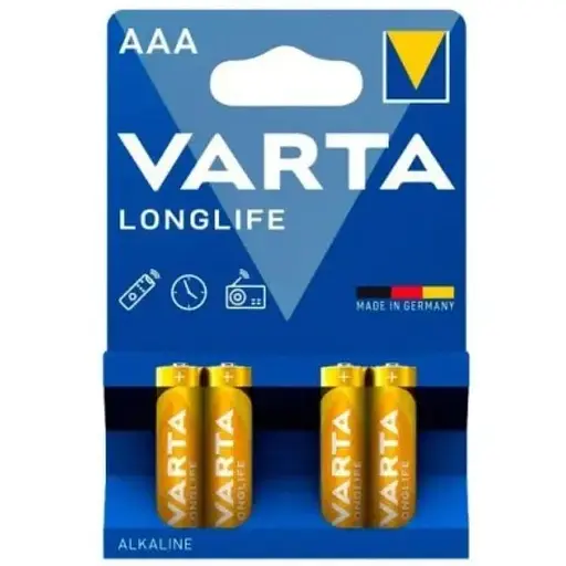 Батарейка Varta Longlife AAA LR3 blister 4 (4/40/200) (6644) - фото 1