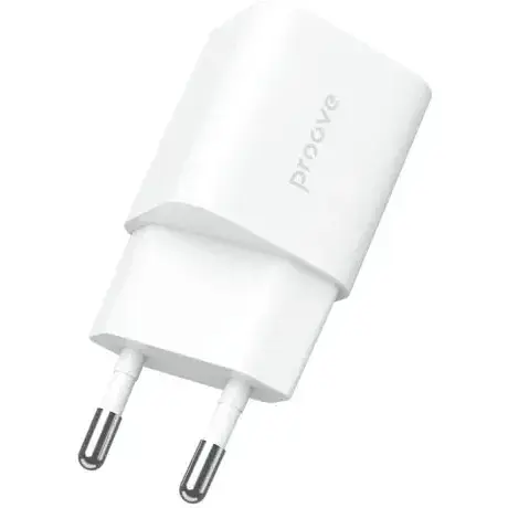 Зарядное устройство адаптер Proove Silicone Power Plus 20W (Type-C+USB) белое - фото 1