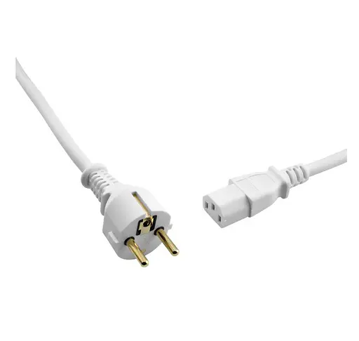 Кабель питания OEHLBACH Powercord C13 CEE7/7 White 1.5m - фото 2