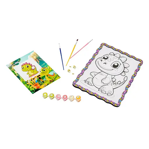 Дитячий набір для розпису по дереву "Динозаврик" PuzzleOK Puz-22946 формат А4 - фото 3