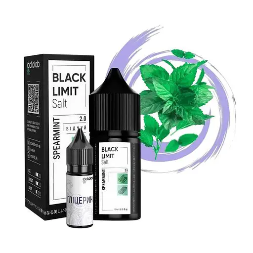 Набор компонентов для самозамеса солевой заправки Black Limit 30 мл Spearmint, мята 0-65 мг (18270)