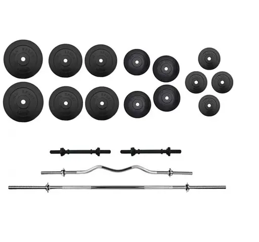Набір RN Sport штанга 110 кг з гантелями гриф W-подібний + рукавички