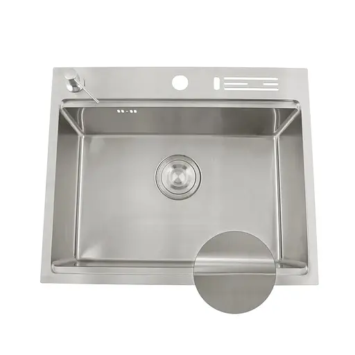 Кухонна мийка накладна з нержавіючої сталі 1.5 мм кухонна станція Nett NS-5747, Нержавіюча сталь - фото 8