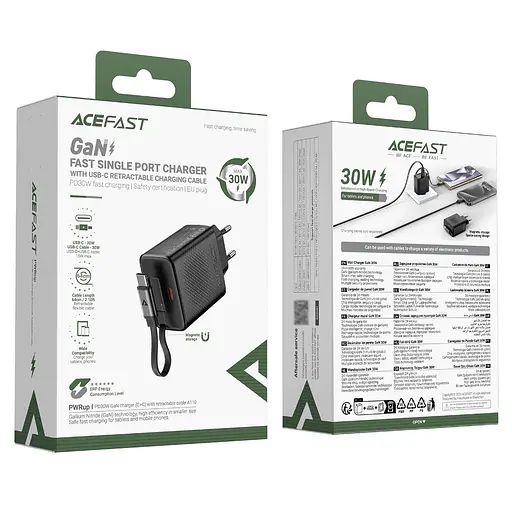 Мережевий зарядний пристрій Acefast A110 2Type-C PD30W чорний - фото 6