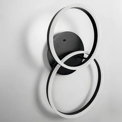 Світлодіодна чорна люстра Anelli на 2 кільця Line.F A 8008/2 BK - фото 5