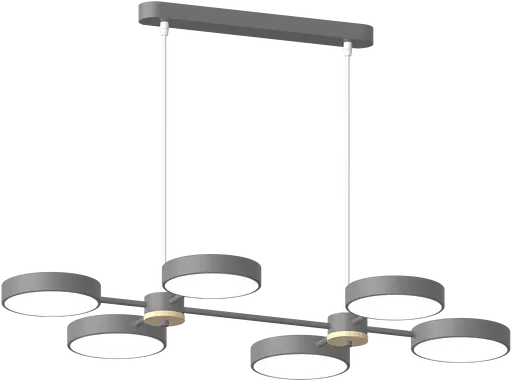 Люстра підвісна світлодіодна Sirius B X13284/6 GREY+WOOD сіра - фото 3