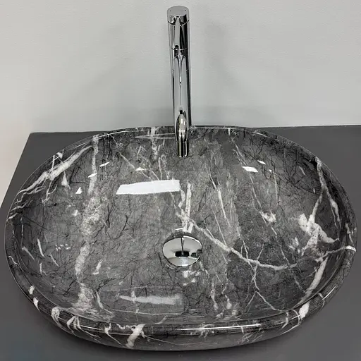 Умивальник VBI Modena S black onyx накладний VBI-012008, Чорний матовий - фото 4