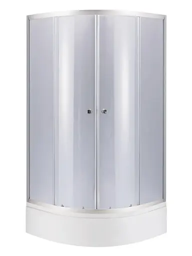 Набор Lidz Душевая кабина Latwa SC80x80.SAT.MID.GR полукруглая, стекло тонированное 4 мм + Душевой поддон Kapielka ST80x80x26, с панелью - фото 1