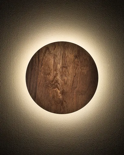 Бра, настенный светильник Nowodvorski 11288 Ring Timber S LED 1x7W 3000K 60Lm IP20 коричневый - фото 2