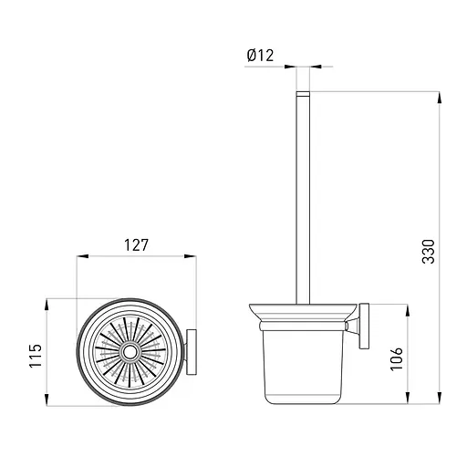 Ершик для унитаза Volle Ronda 2535.250101, Хром - фото 2