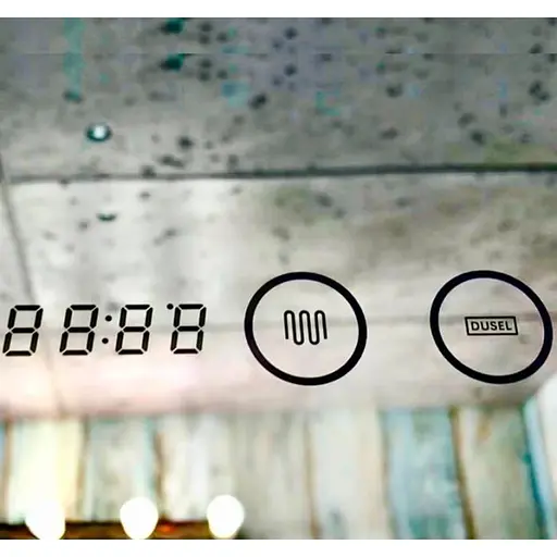 Дзеркало Dusel Led DE-M0065D Silver 100x75 см сенсорне включення + підігрів+ годинник/темп, Сірий - фото 6