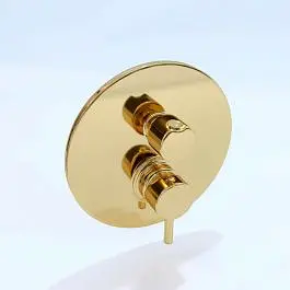 Смеситель для ванны/душа на 3 потребителя Paffoni Light honey gold LIG019HG, Золотой - фото 2