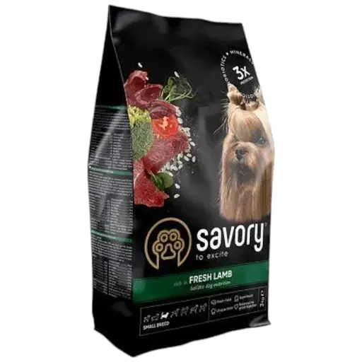 Сухой корм Savory для собак-гурманов мелких пород, со свежим ягненком, 3 кг - фото 1