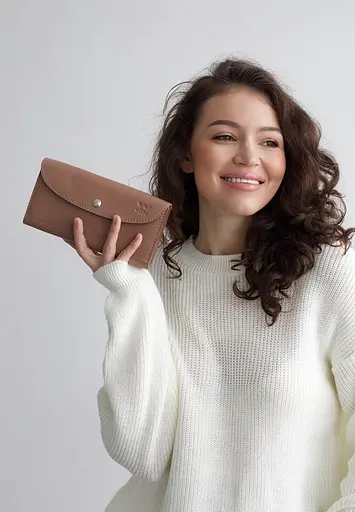 Кожаный кошелек Smart Wallet карамель краст - фото 3