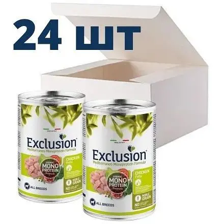 Упаковка вологого корму для собак Exclusion 400 г х 24 шт смаки на вибір - фото 1