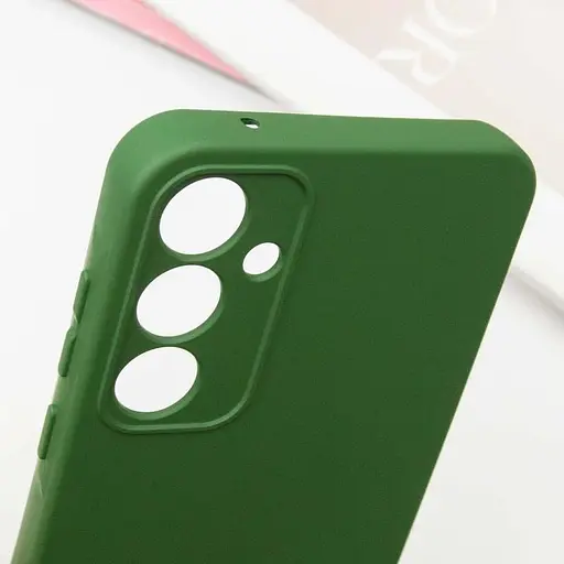 Чехол Lakshmi Silicone Cover Full Camera AA с логотипом для Samsung Galaxy S24+ Зеленый/Dark green - фото 4