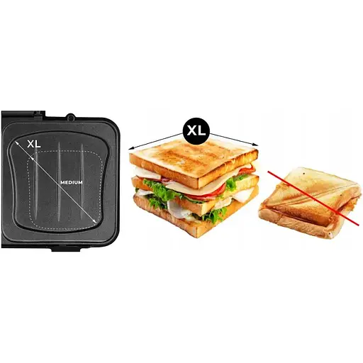 Бутербродница сэндвичниця 2в1 XL Mozano 1300Вт - фото 8