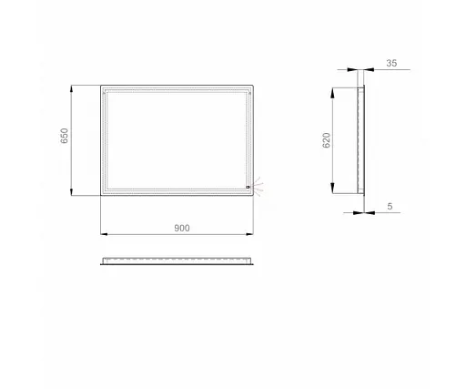 Дзеркало Sanwerk Глове "Моне" 90x65 (ZG0000138) - фото 5