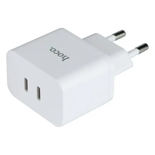 Сетевое зарядное устройство Hoco N29, 2хType-C PD 35W с кабелем Type-C - Type-C белый - фото 4