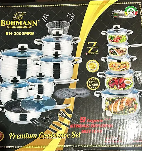 Набор кастрюль Bohmann BH2000MRB из нержавеющей стали 20 предметов - фото 4