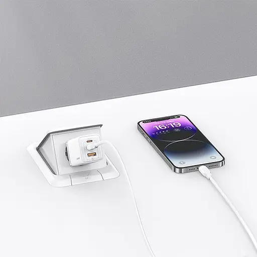 Сетевое зарядное устройство Usams US-CC180 65W White (CC180TC02) [139635] - фото 5