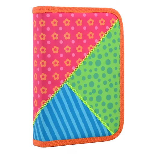 Пенал твердый 1 Сентября, одинарный без клапана, Flowers, 20.5x14x3.2 см