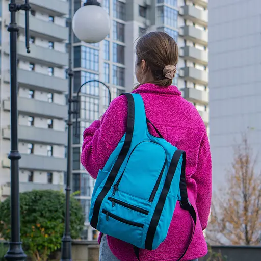 Рюкзак-антивор OOLOO Капля 45х27х14 см, голубой FL-313/306 - фото 6