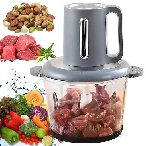 Багатофункціональний блендер подрібнювач Sokany SK-06034 чаша 3л, 800Вт Сірий - фото 3