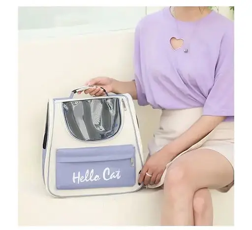 Сумка-рюкзак переноска для животных, рюкзак для собак та котов до 7,5 кг Hello Cat Серо-Голубой - фото 3