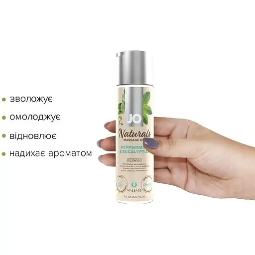 Масажна олія System JO - Naturals Massage Oil - Peppermint & Eucalyptus 120 мл - фото 2