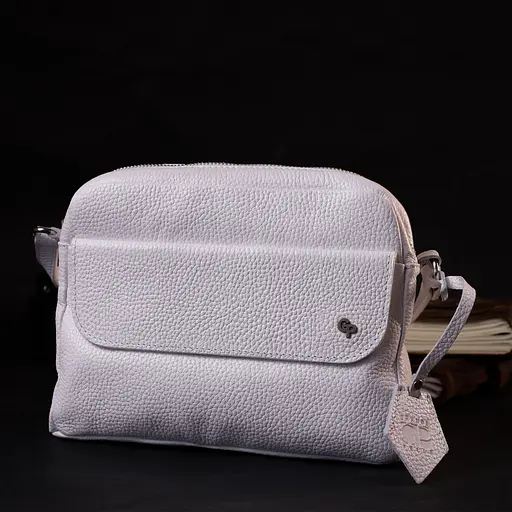 Кожаная женская сумка Grande Pelle 23х17х7 см sum0023594 - фото 6