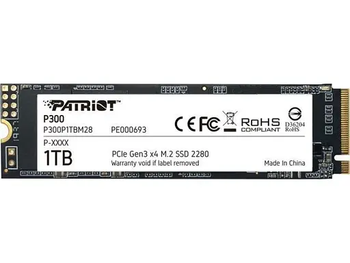 SSD накопичувач M.2 Patriot P300 1TB NVMe 2280 PCIe 3.0x4 3D NAND TLC