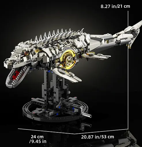 Конструктор динозавр MJI механічний МОЗАЗАВР  Mosasaurus Sea Dragon Technical Model  1413 деталей - фото 5