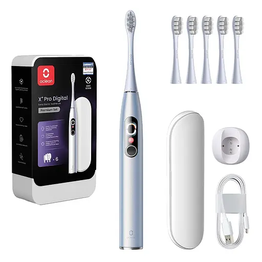 Електрична зубна щітка Oclean X Plus Pro Digital Silver - фото 1