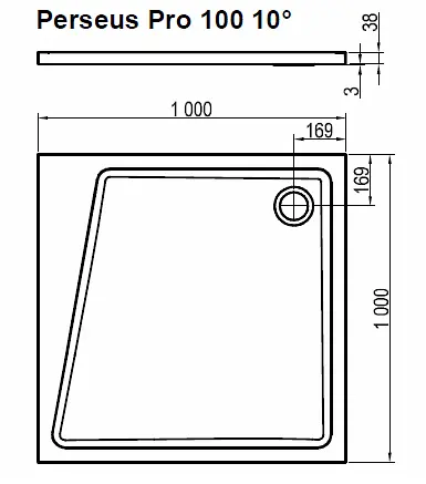 Душовий піддон Ravak Perseus Pro 10°-100 білий XA05AA01010 - фото 5