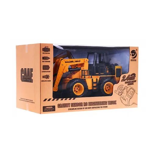 Бульдозер Ramiz ручной для детей 6+ умный браслет + подвижная ложка желтый 9304A - фото 8