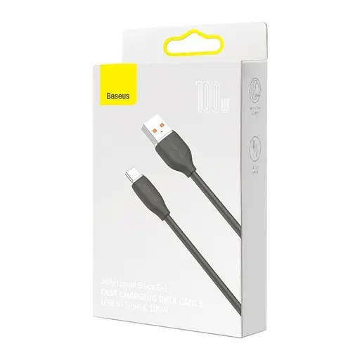 Кабель Baseus Jelly Liquid Silica Gel Type-C 100W (1.2 м) CAGD010001 чорний