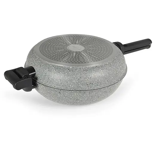 Сковорода подвійна Flonal Dura Induction Rocky Twins 28 см з решіткою (RKIWP2830) - фото 1