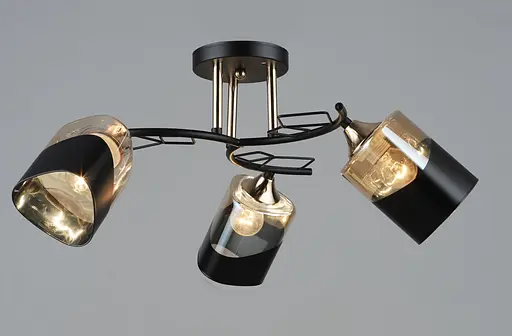 Люстра стельова Sirius B K2172/3 BK+FGD на 3 плафони