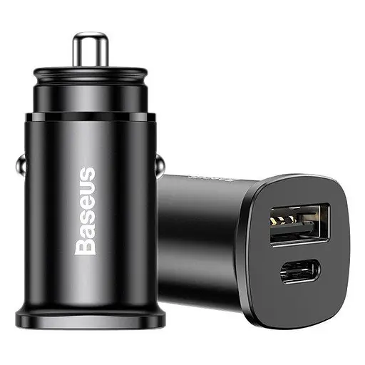 Автозарядное Baseus Square Metal PD 3.0 QC 4.0 + 30 W USB + Type-C CCALL-AS01 - фото 3