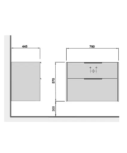 Тумба Мойдодир під стільницю Line Craft 80-А дуб крафт/Чорний - фото 6